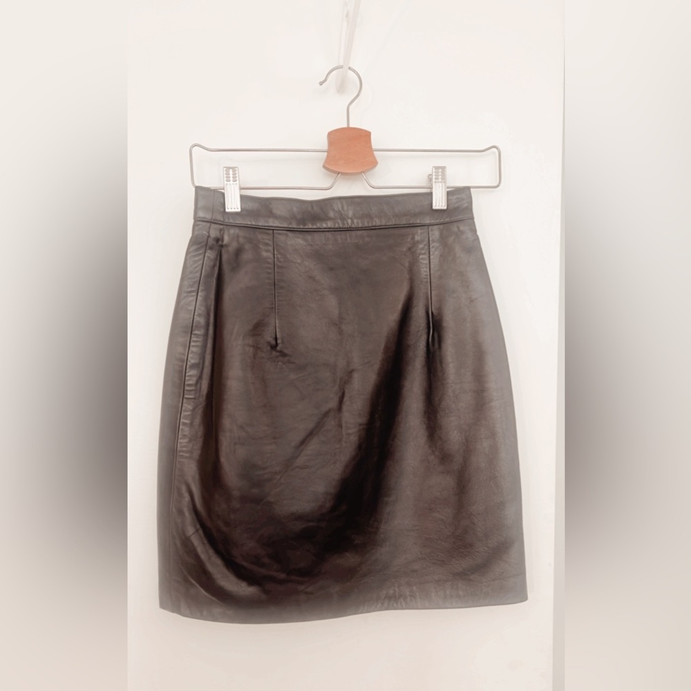 St. John Leather Skirt